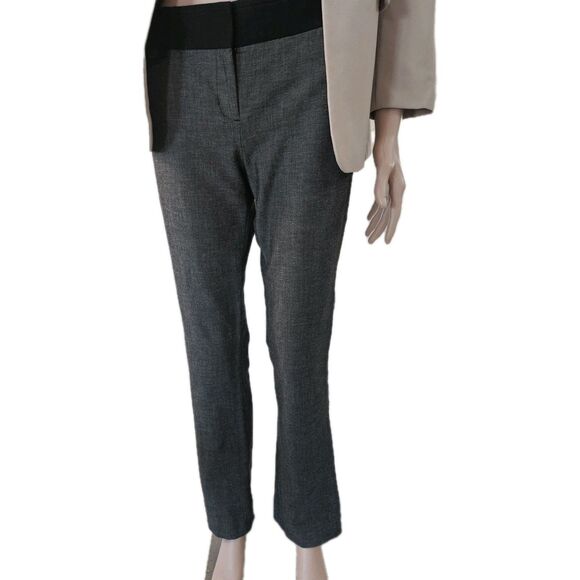 Express Pants - Express Columnist Gray Mid Rise Contrast Waistband Dress Pants 4R